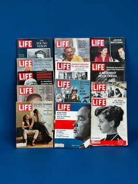 13 Vintage Life Magazines 1951 + 1970s Fashion Sports Cars Old Ad Paper Ephemera